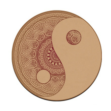 Natural rubber round cork yoga mat for meditation and relaxation